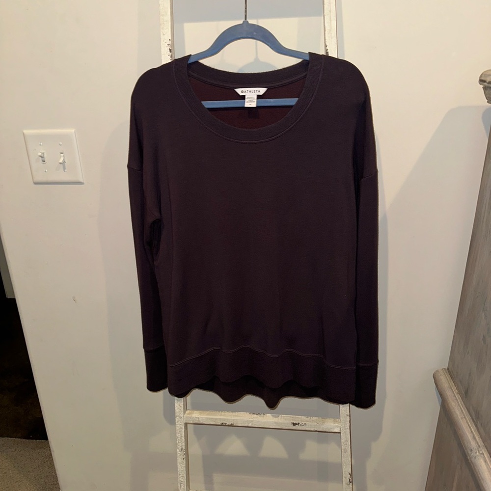 Athleta Deep Purple Long Sleeve knit Top